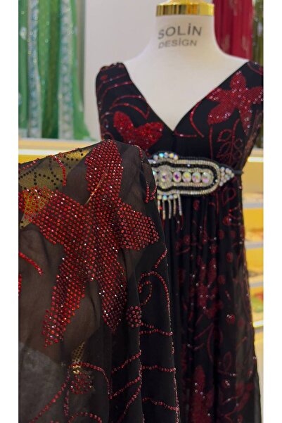 SOLİN YÖRESEL Düğünlük Kaftan Abiye Yöresel Kumaşı