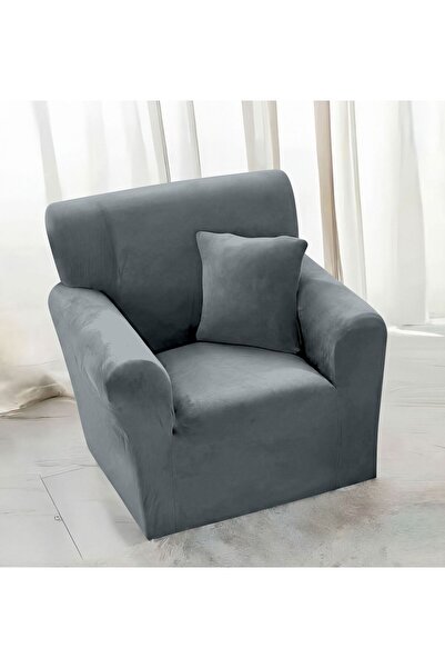 trendyhome Elastic Velvet Armchair Cover, Soft Material, Extra Fasteners – Da...