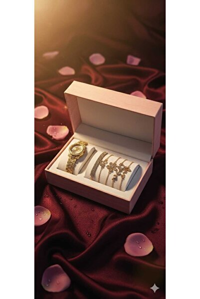 Treasures Women's accessory set consisting of a watch and elegant bracelets.