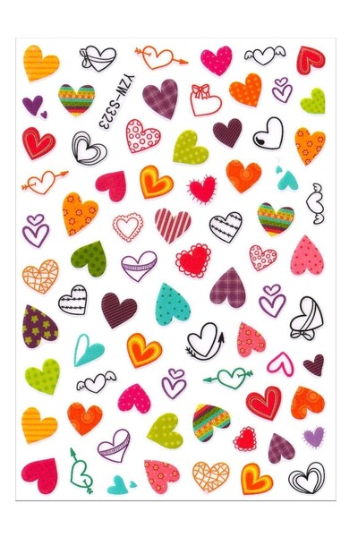 Sibelon 3D Kabartmalı Nail Art Sticker Kendinden Yapışkanlı Tırnak Dövmesi Ta...