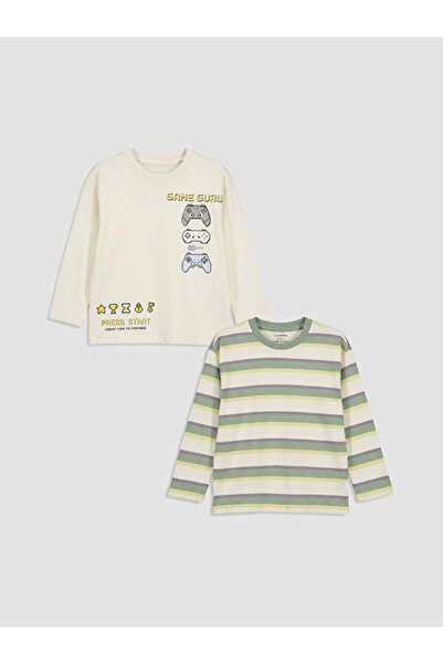 LC Waikiki Quality Parts Oval Collar Boys' T-Shirt 2-Pack from Çelebi Store