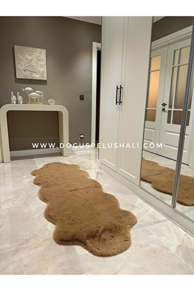 Doğuş Peluş Halı Ultra Soft Kahverengi Yumuşak Dokulu Peluş Halı Çift Kafa Post