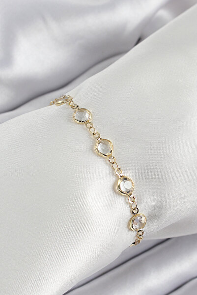 Skygo سوار نسائي من حجر الزركون باللون الذهبي النحاسي - TJ-BB7045