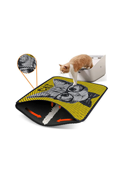 Leventextile Renkli Desenli Elekli Kedi Tuvalet Önü Paspası 45 X 60 Cm