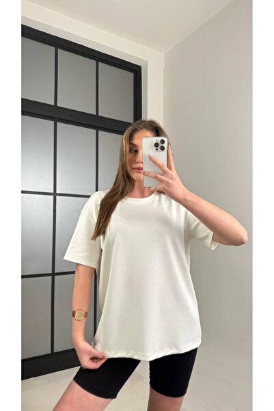 GUMMORE COLLECTİON Basic Modal T-Shirt, Relaxed Fit, Comfortable Fit Crew Nec...