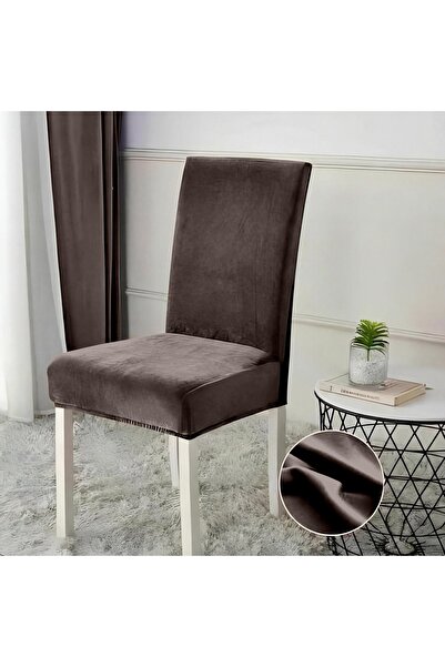 trendyhome Set of 4 Velvet Chair Covers, Elastic, Universal Fit
