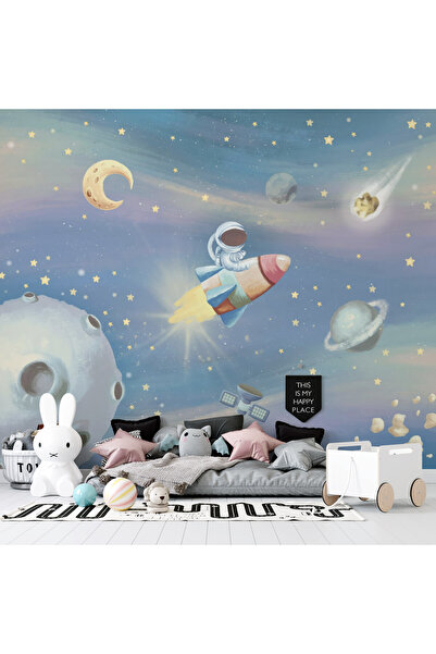 Grown Minik Astronot Uzay Görevinde Çocuk Odası Duvar Kağıdı
