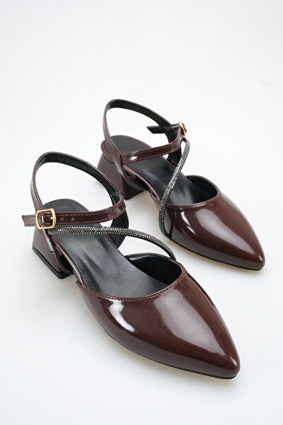 ich1one Γυναικεία παπούτσια μπαλαρίνας Torino από λουστρίνι με τακούνι – Τακο...