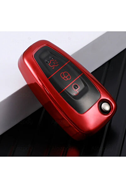 Alazpay غطاء مفتاح من مادة TPU اللامعة لسيارات فورد فوكس مونديو فييستا كوجا ت...