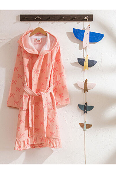 LC Waikiki Rmz Gi̇yi̇m Farkiyla Bow Printed Girls' Bathrobe
