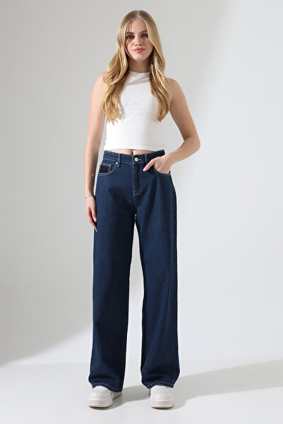 Major Women's Wide Leg High Waist Denim Jean Pants