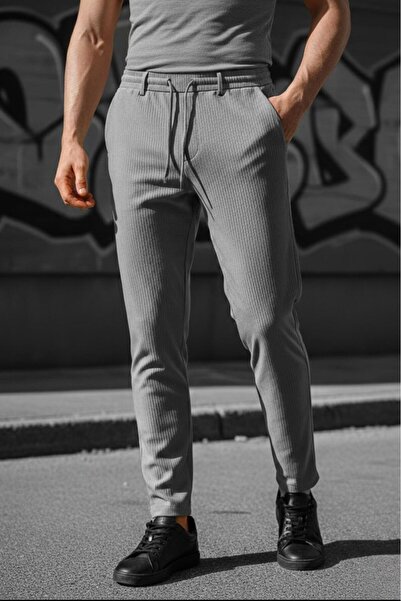 Oksit Ανδρικό παντελόνι Jogger Durry Slim Fit με μοτίβο με ελαστική μέση