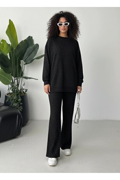 Lufthimm New Model Women's Stylish and Comfortable Stone-Finished Two-Piece Set