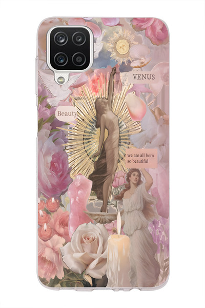 moonset Samsung Galaxy A12/M12 Uyumlu Baskılı Yumuşak Silikon Şeffaf Telefon ...