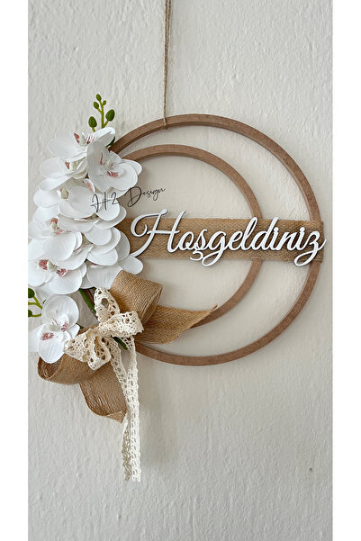 H2 Design Orkide ahşap kapı süsü