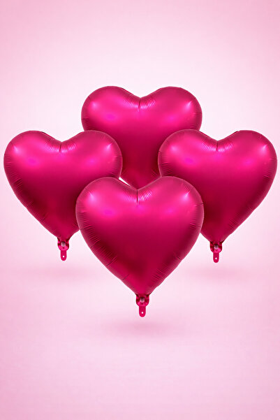 PARTİPORT بالونات فوشيا على شكل قلب 4 قطع مقاس 20 بوصة 50 سم