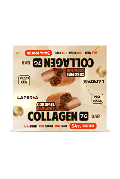 Laperva لوح شوكولاتة بالكولاجين، براوني بالكراميل، علبة من 12 لوحًا