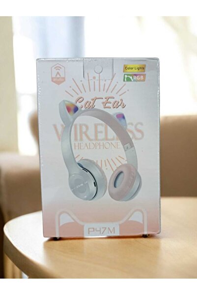 Cat ear P47M Wireless Cat Ear Headphones, Pink