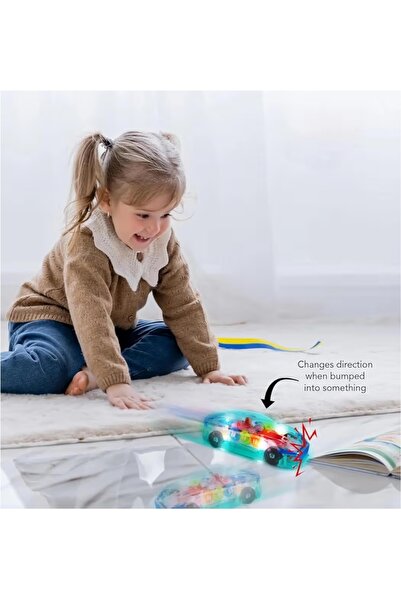 Generic Transparent Electric Racing Car Toy with Bump & Go Action LED Lights ...