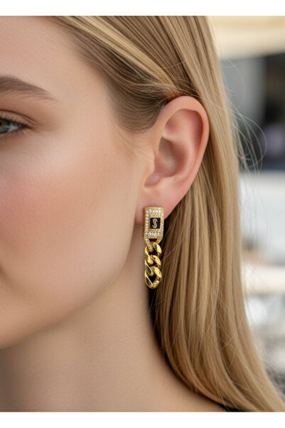 BİJU YILMAZ Vip Gold Taşlı Gurmet Küpe - 26vipk01