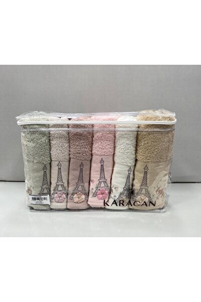 Karacan منشفة قطنية 100% مقاس 50×85 سم، عبوة من 6 قطع