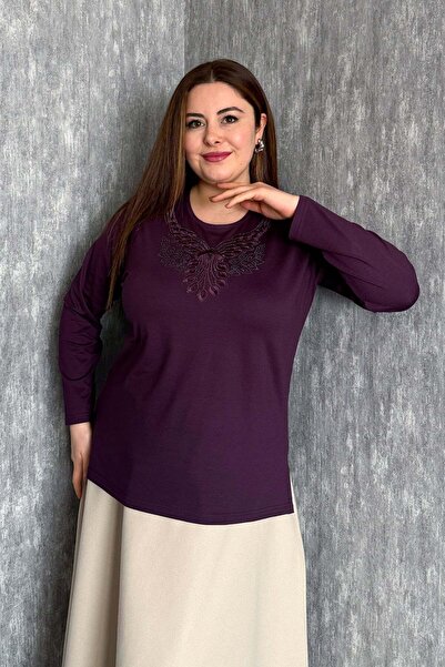 ModaPlaza Bluză de damă cu broderie cu pietre 005