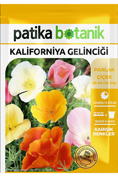 Patika Botanik 100 Adet Kaliforniya Gelinciği Çiçek Tohumu