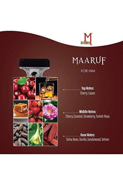 EIKLIQUE LUXURY MAARUF Men’s Perfume - Fruity Sweet Woody Fragrance with Cherry, Caramel & Sandalwood 100ml