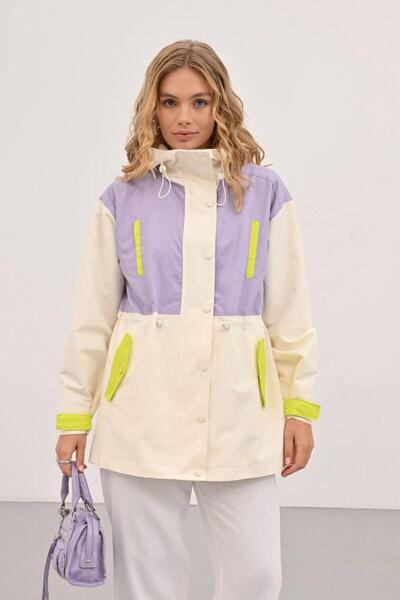 KUN SPORTSWEAR ΒΙΝΤΑΤΖ ΦΑΝΤΑΣΤΙΚΟ ΑΔΙΑΒΡΟΧΟ ΜΠΟΥΦΑΝ ΤΥΠΟΥ TRENCH ΥΠΕΡΜΕΓΕΘΕΣ