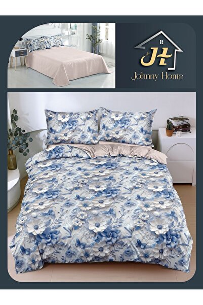 trendyhome Double bed linen 4 pieces, satin cotton, sheet 240x250 without ela...