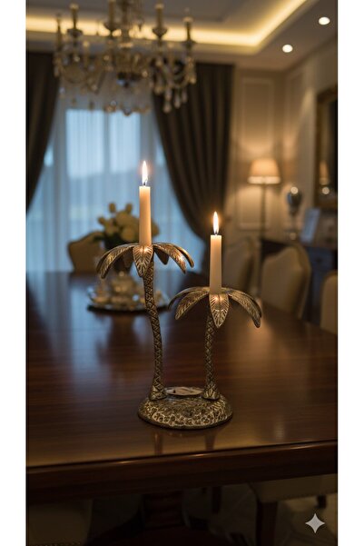 Sembol 2LI PALMIYE MUMLUK GUMUS 16X26X26 CM