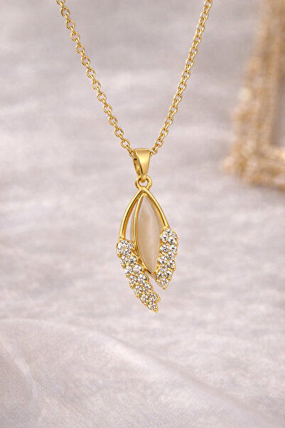 Z&T ACCESORIES Stylish Drop Shape Gold Color Women's Necklace