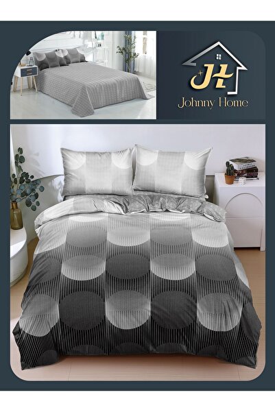 trendyhome Double bed linen 4 pieces, satin cotton, sheet 240x250 without ela...