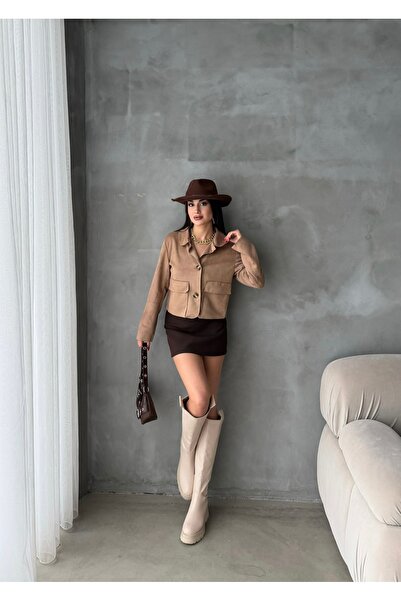 Arfami New Season Faux Suede Jacket with Pockets