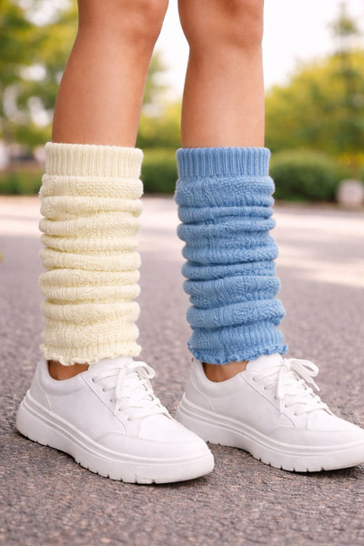 URART Women's 2 Pairs of 2 Separate Colors Below the Knee Soft Warm Textured ...