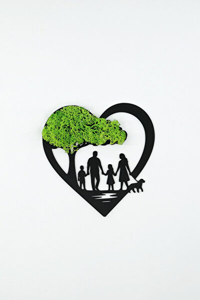 ChillOutlet Tablou decorativ din PLA cu licheni naturali Family Time 15x15 cm