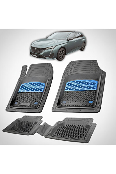 TEAMCAR Covorașe auto tip tavă compatibile cu Peugeot 308 III SW - Albastru