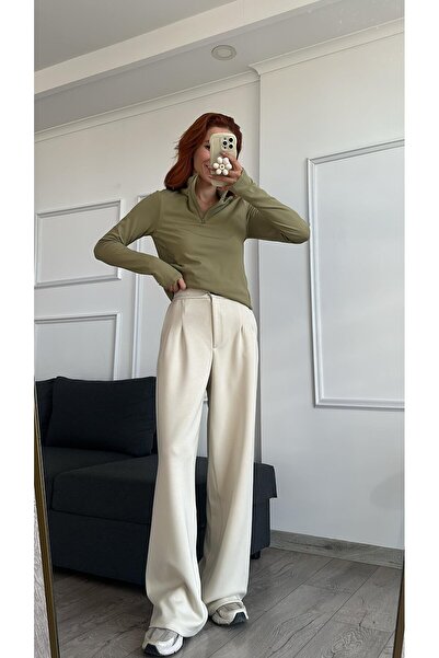 GAMZE ALPTEKİN Original Brand Modal Fabric with Elastic Waist Palazzo Pants