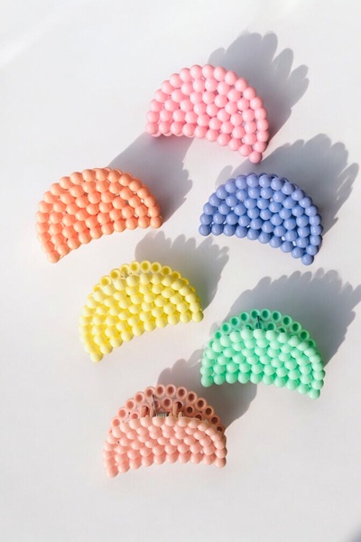 AYMETA İnci Oval Model Yaz Renkli Mandal Toka 5 cm 1 Adet