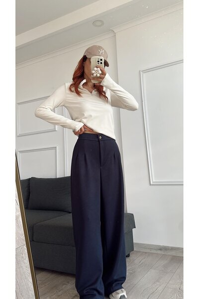 MADAME MELEK Original Brand Modal Fabric with Elastic Waist Palazzo Pants