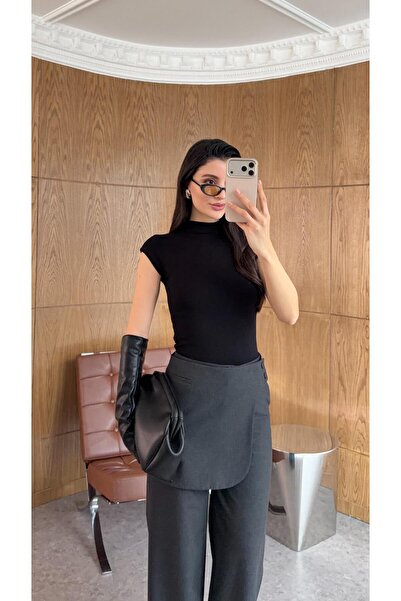 HAZELANNA Steel Knitted t Sleeve Black Basic