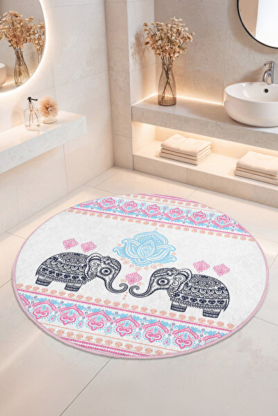 Home Büyük Fil Desenli Kaymaz Tabanlı Yıkanabilir Banyo Halısı