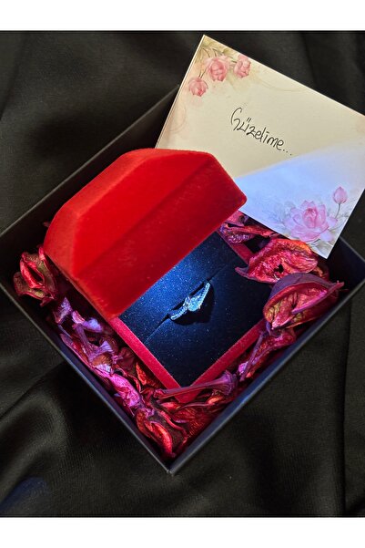 lotusbybuket خاتم فضي من الفولاذ والزركونيوم بتصميم VIP مع صندوق مخملي مضيء ب...