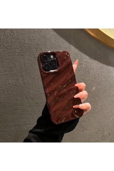 MustCase حافظة متوافقة مع هاتف iPhone 13 Pro Max بنمط رخامي أحمر داكن، سطح لا...