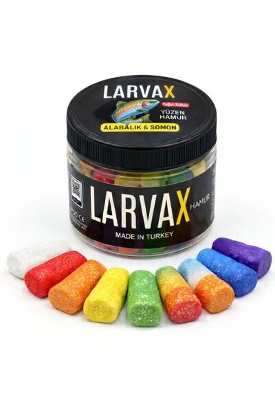BalikHamuru Larvax Yüzen Alabalık & Somon Hamuru – ISO/CE Belgeli - 15 Renk &...