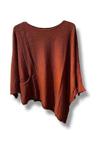 SUMEF Oversized Mercerized Blouse with Pockets |   Comfortable Fit Knitwear i...
