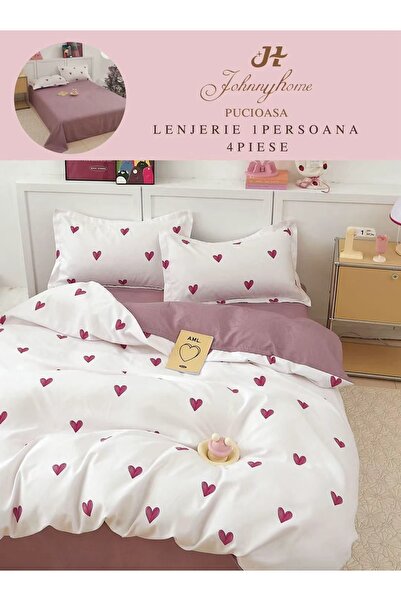 trendyhome Bed Linen 1 Person 4 Pieces, Fine Cotton, Modern Print