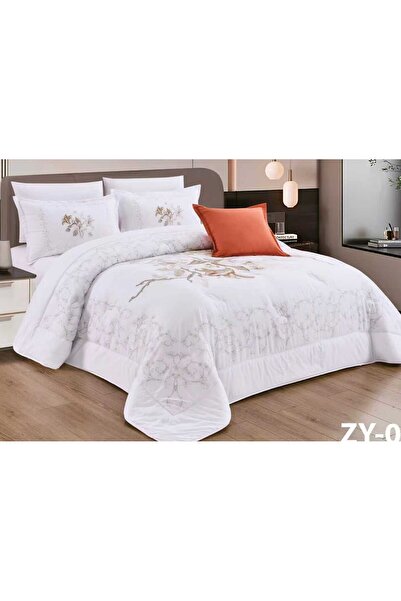 alzawia طقم لحاف مفرش سرير نفر ملكي ومريح وناعم 4 قطع مزدوج منقوش مقاس اللحاف...