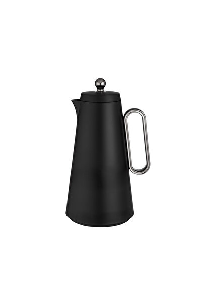 Dania ☕✨ Matte black coffee thermos with a dark metal handle, 1 liter capacit...