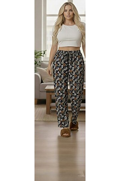 THEBEK Yumoş Velvety Suede Patterned Battal Pajamas Comfortable Fit-Pattern G...